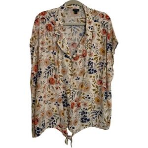 Torrid Floral Button Down Shirt - Multicolor